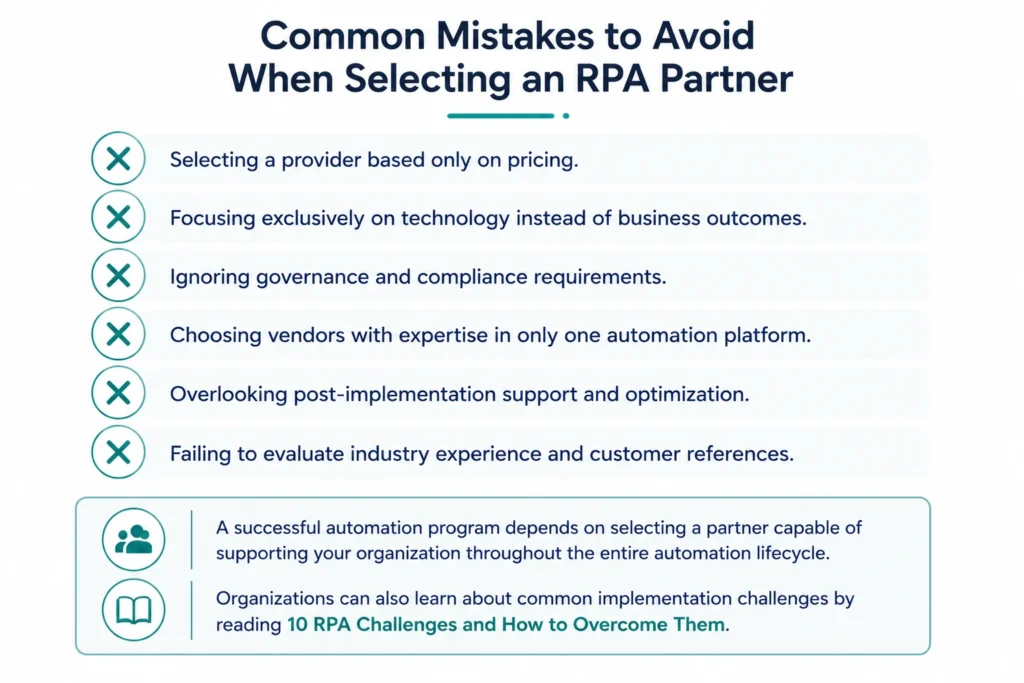 Common Mistakes to Avoid When Selecting an RPA Partner