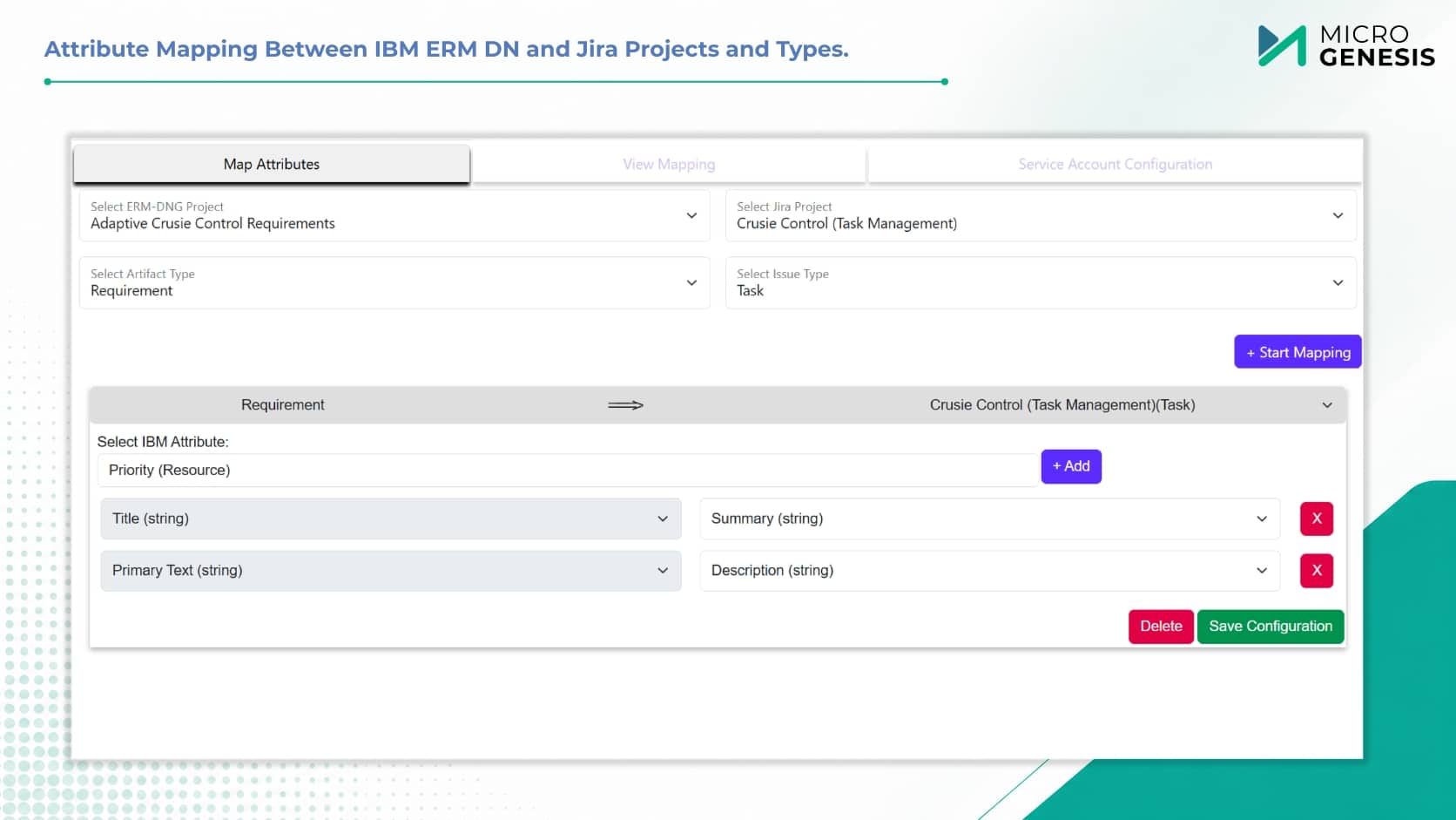 Attribute Mapping Between IBM ERM DN and Jira Project and Types