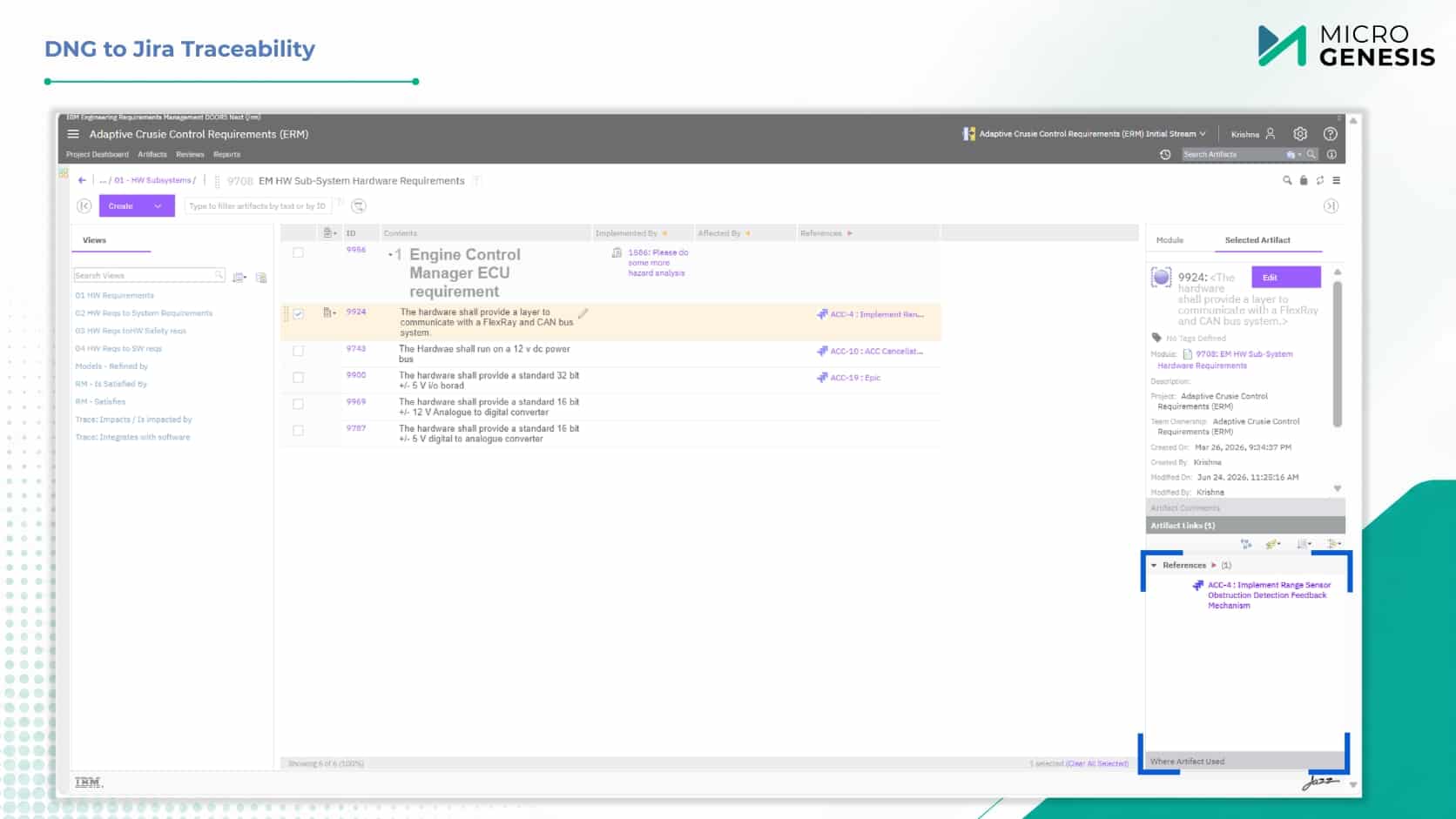 DNG to Jira traceability