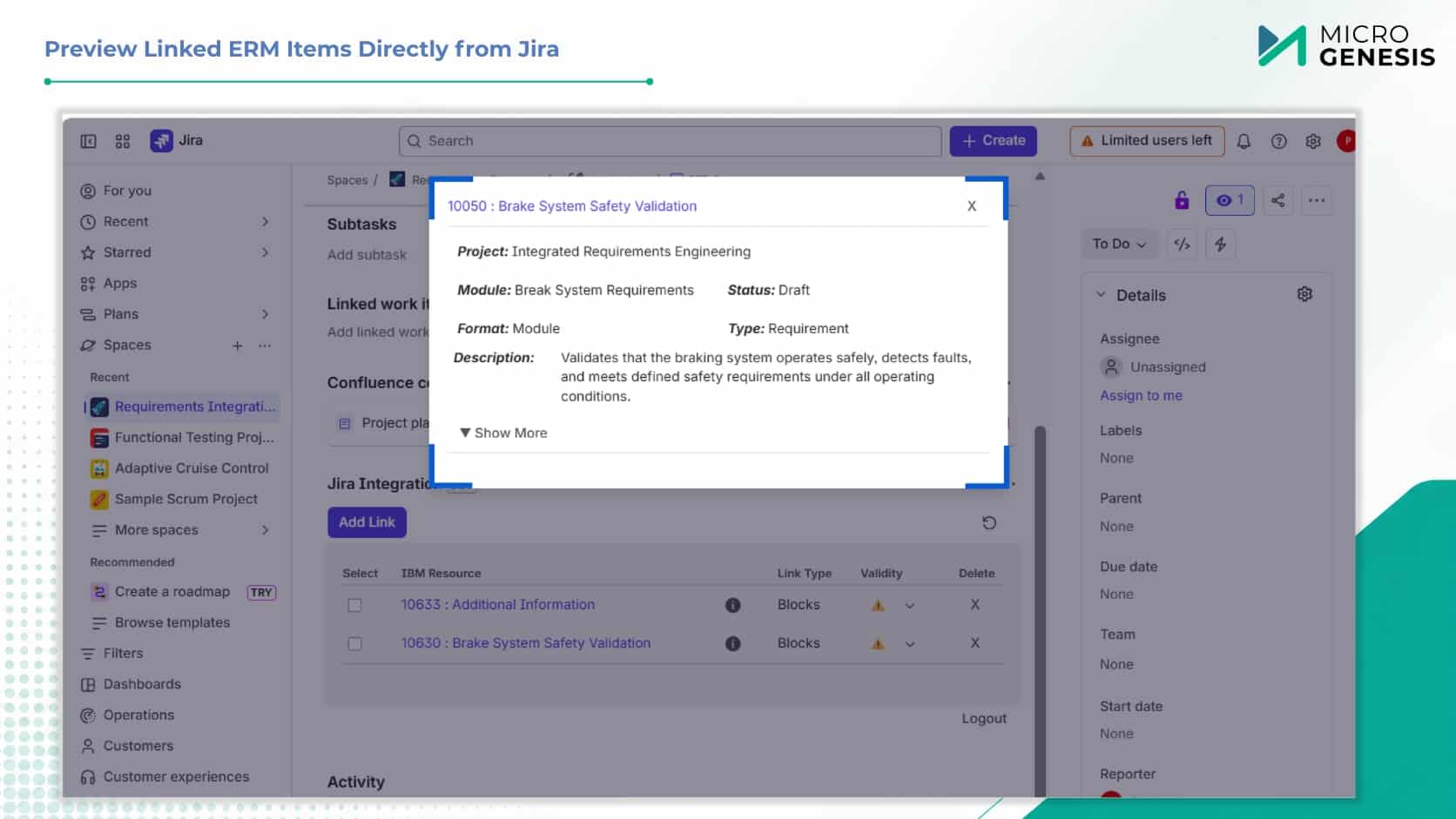 Preview Linked ERM Items Directly from Jira